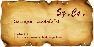 Szinger Csobád névjegykártya